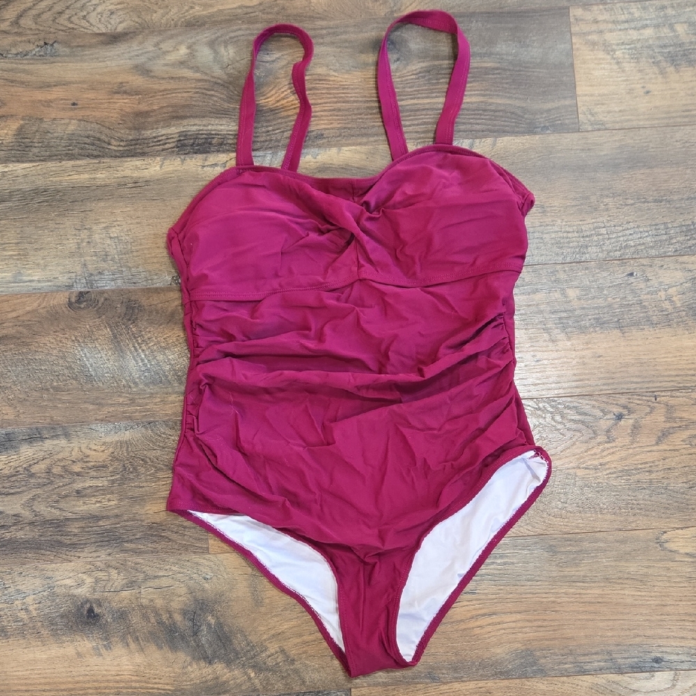 Bloomchic Burgundy One-Piece Swimsuit